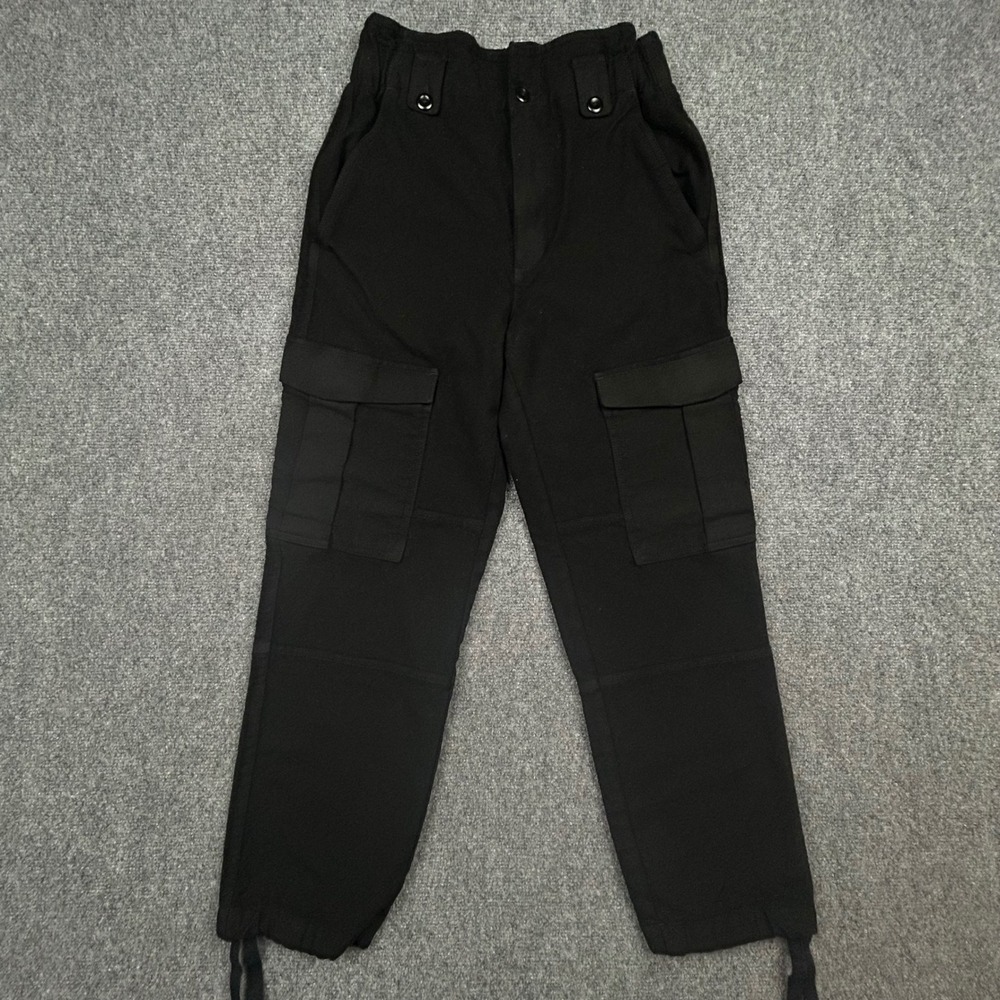 Banana Republic Lido Wool Cargo Pants Womens 8 Black Tapered High Rise 506103-00
